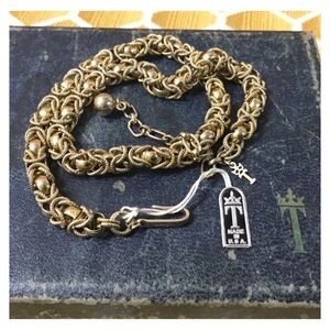 Vintage CROWN TRIFARI Gold Necklace with Tag & Box